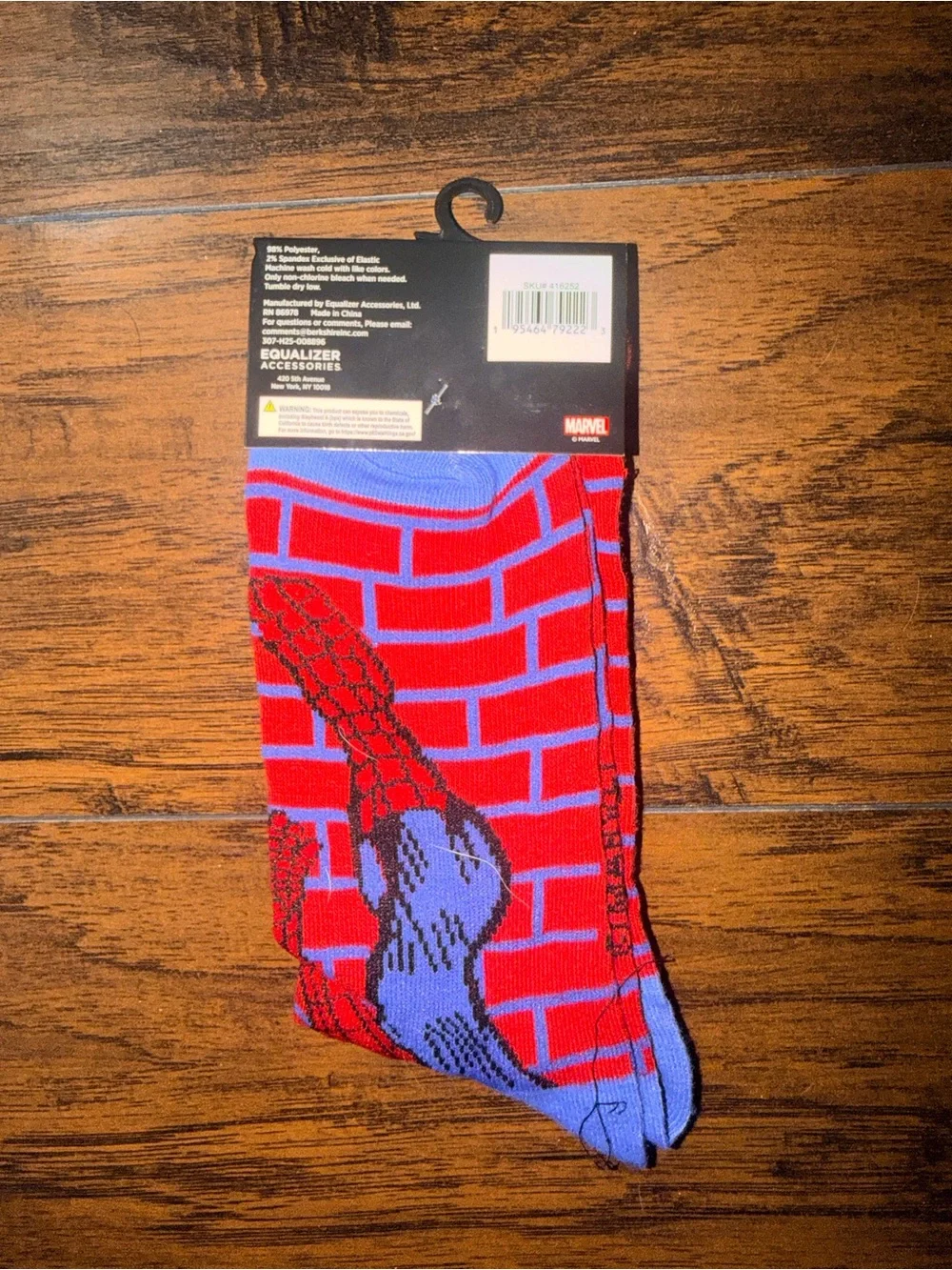 Marvel Spider-Man Red and Blue Crew Socks - Men's